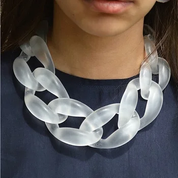 Fashion Punk Big Acrylic Chain DIY Women Statement Necklace