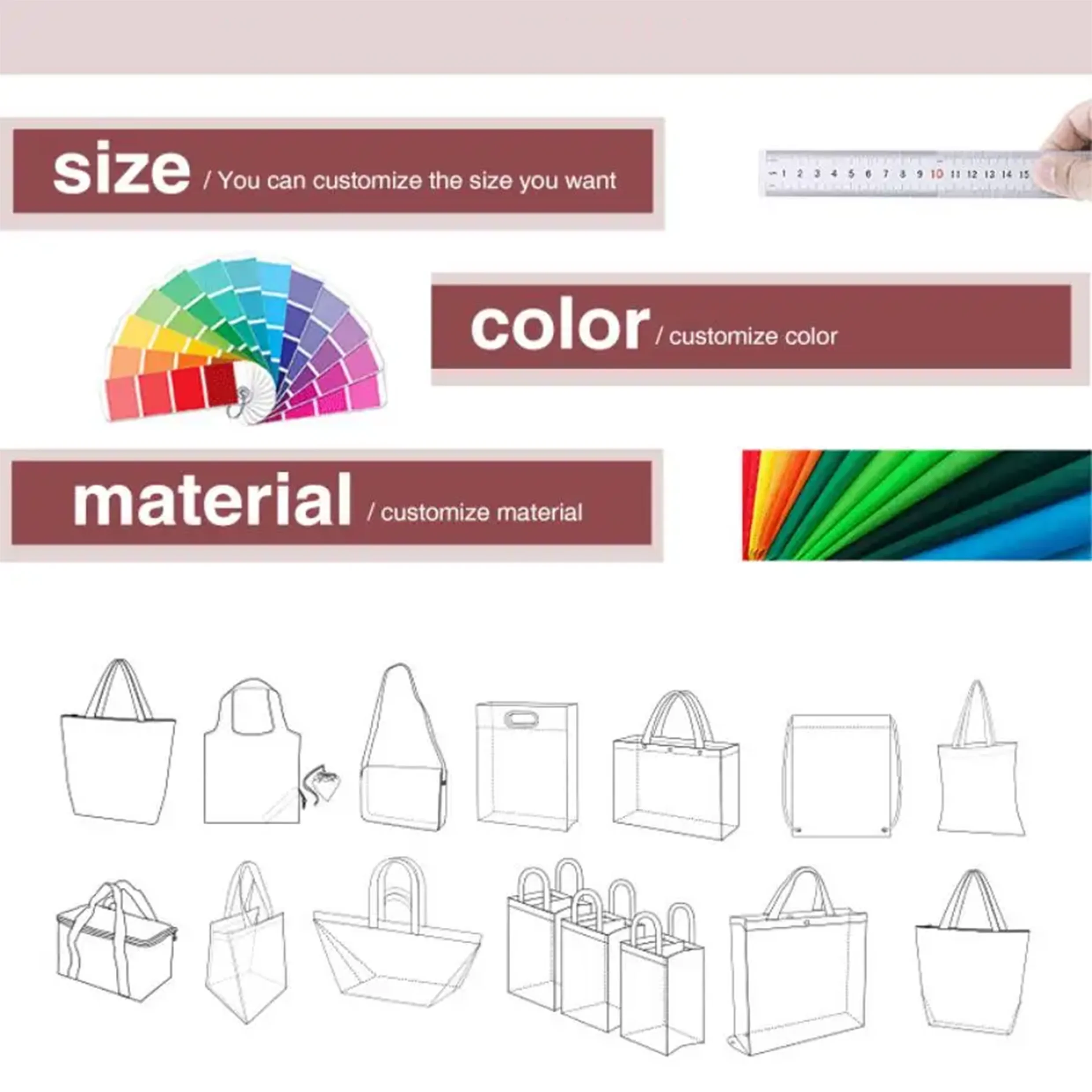 Factory Supply Low MOQ Reusable Shopping Bag With Logos Custom Non Woven Tote Bags supplier