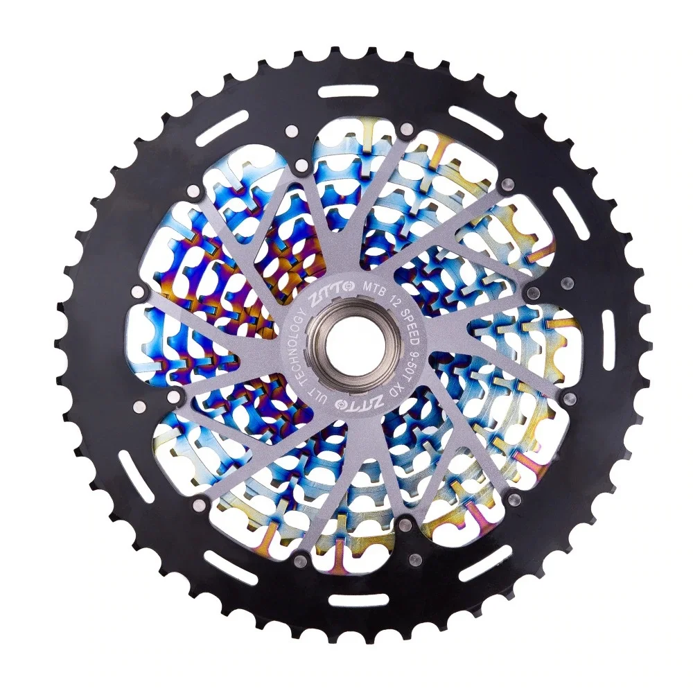 ZTTO Mountain Bicycle Parts 12 Speed 9-50T Cassette Freewheel Ultimate XD  Cassette Rainbow per SRAMs SX NX GX XX1 XD Freehub