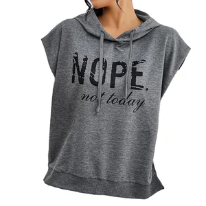 Custom 100% Cotton Ladies' Hooded Short Sleeve T-shirt for Summer