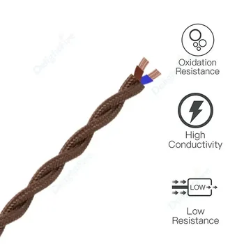 Cavo Intrecciato Intrecciato A 2 Condotti 18 AWG Corda Di Canapa Cavo - Foto 8