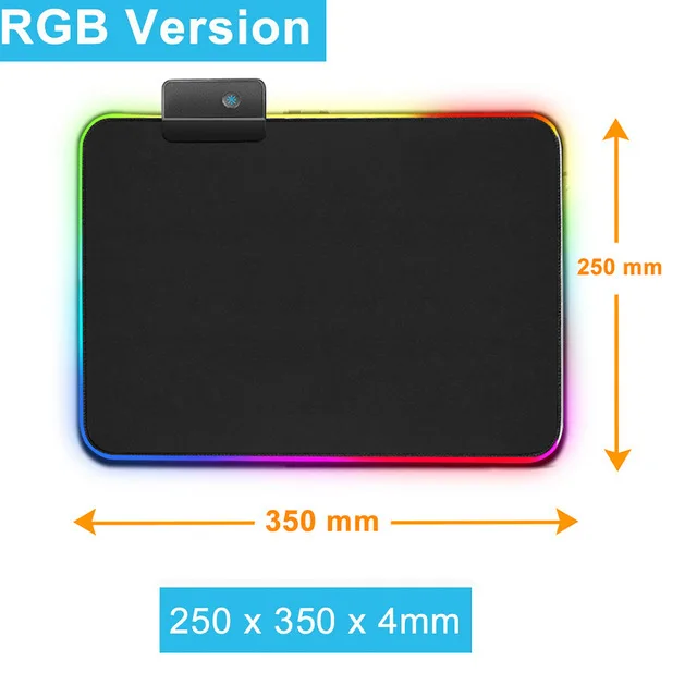 RGB Gaming Mouse Pad Large Size Colorful Luminous for PC Computer Desktop 7 Colors Mouse aperçu 9