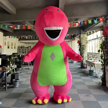 Hot Sale Plush Cartoon Fursuit Film Movie Character Adults Inflatable Barney Mascot Costume for Cosplay Carnival Parade
