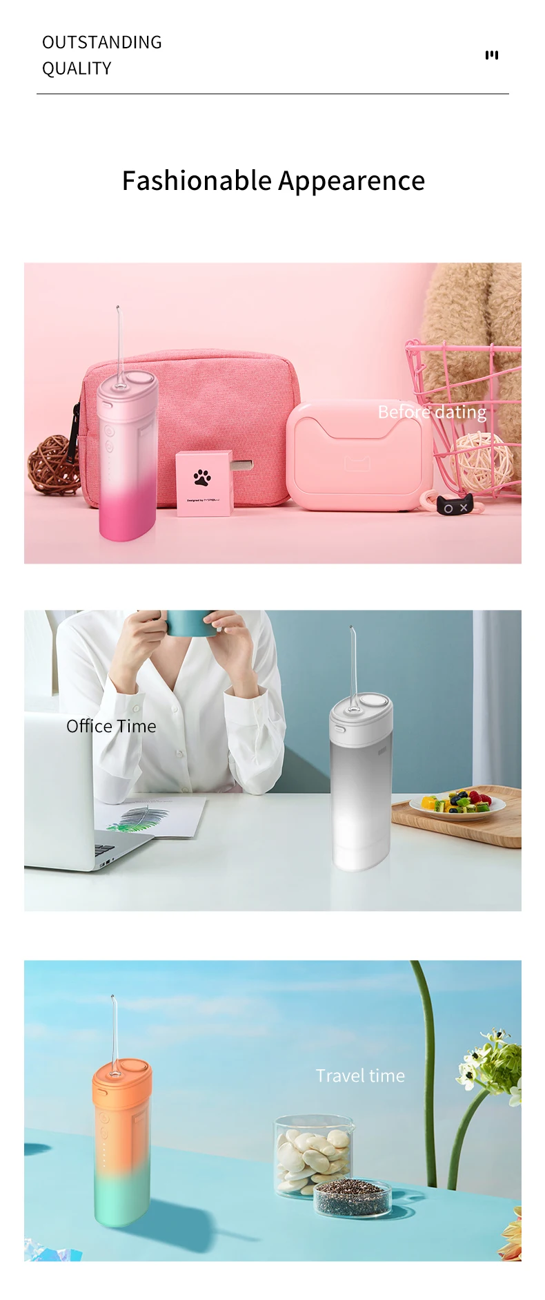 Home Use Irrigator Professional Rechargeable High Pressure Pick Toothbrush Mouth Cleaner Oral Care Smart Water Flosser