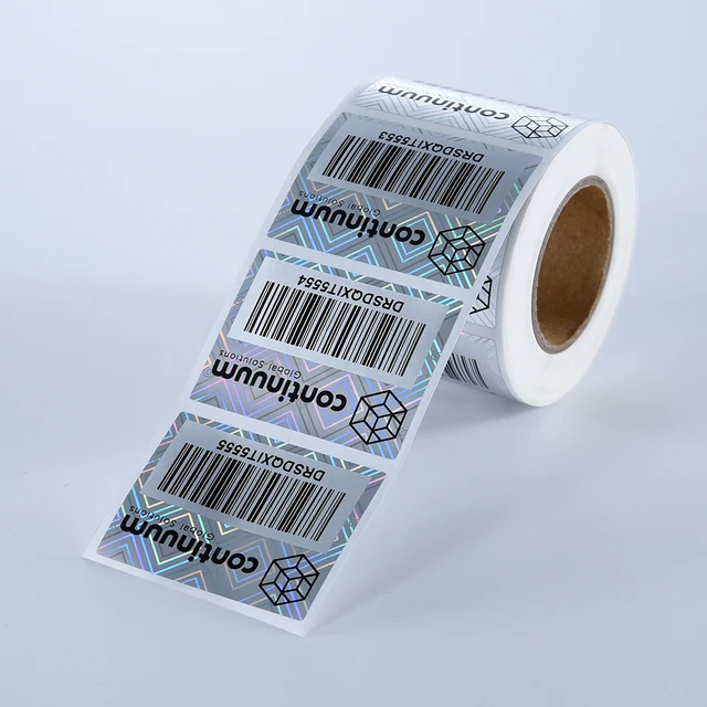 custom logo printed laser label qr code hologram security sticker adhesive holographic stickers