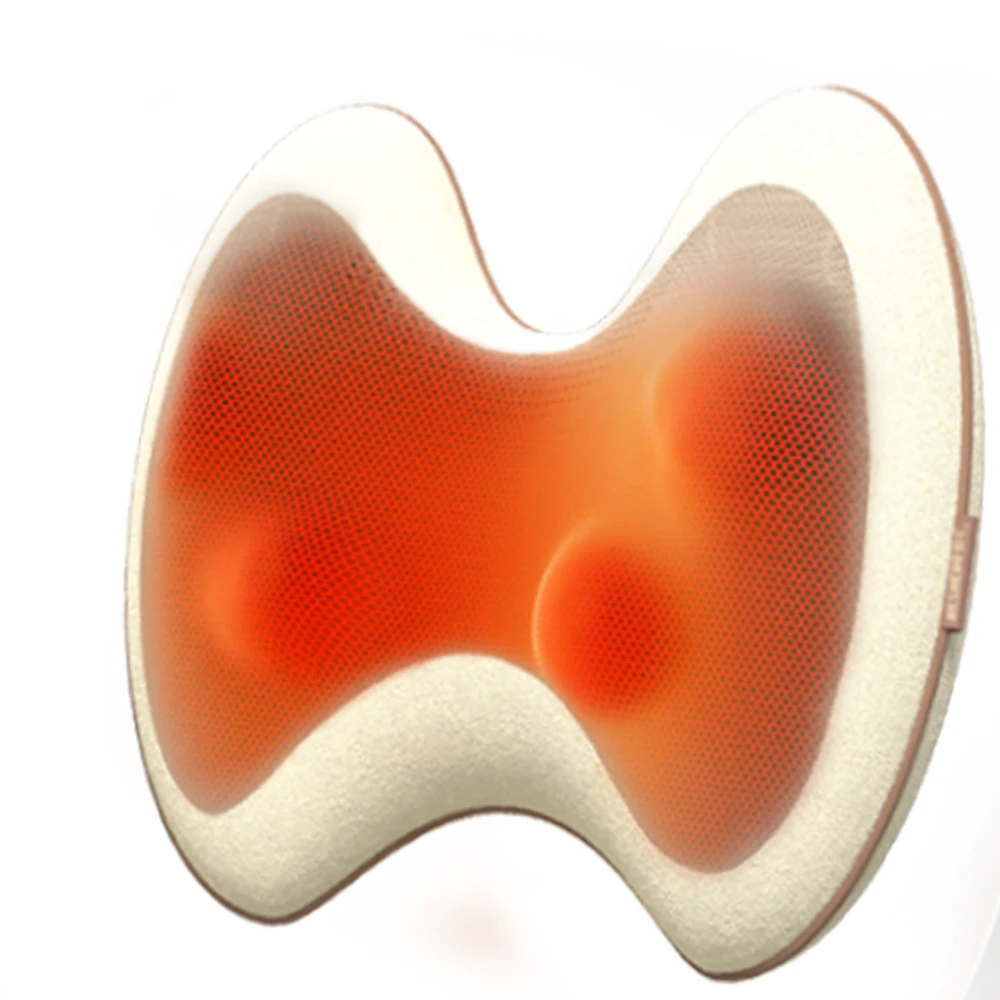 HEZHENG Portable Lumbar Neck Massager Hot Compress Waist Kneading Massage Pillow Effective Low Back Pain Relief Machine