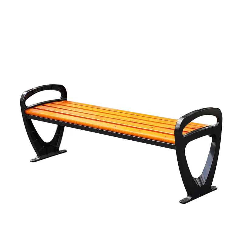 Anticorrosive wood and solid wood high-quality and durable outdoor park chair bench without backrest