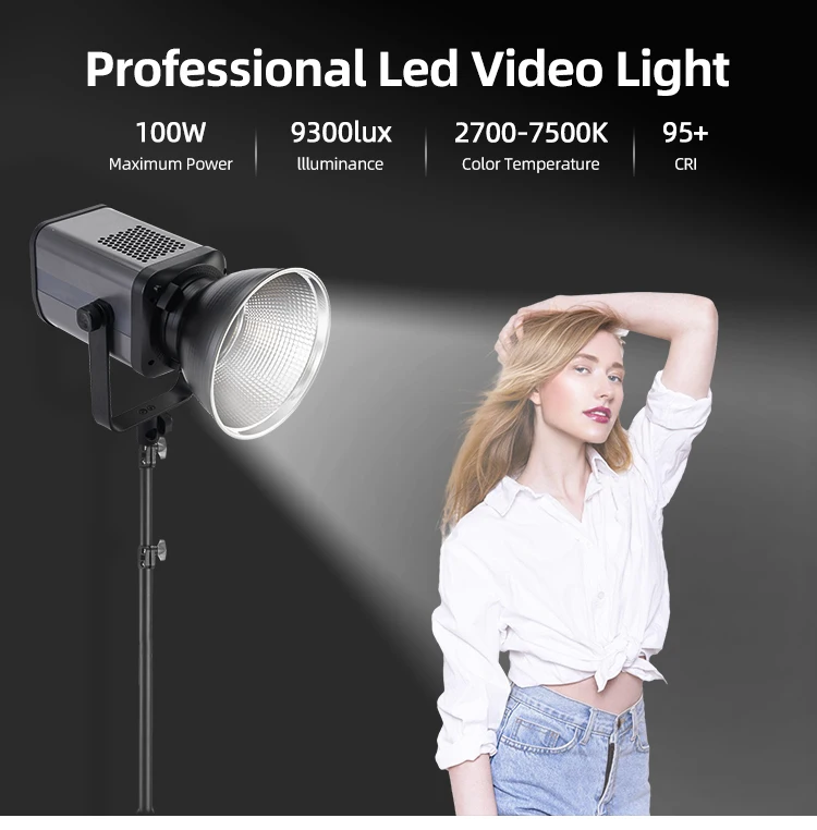 Free Sample 100W LED Video Light 2700-6500K Remote Control Bowens Mount Photography Studio Lighting Photography