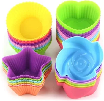 CT40 Silicone Cupcake Liners Reusable Baking Cups Nonstick Easy Clean Pastry Muffin Molds