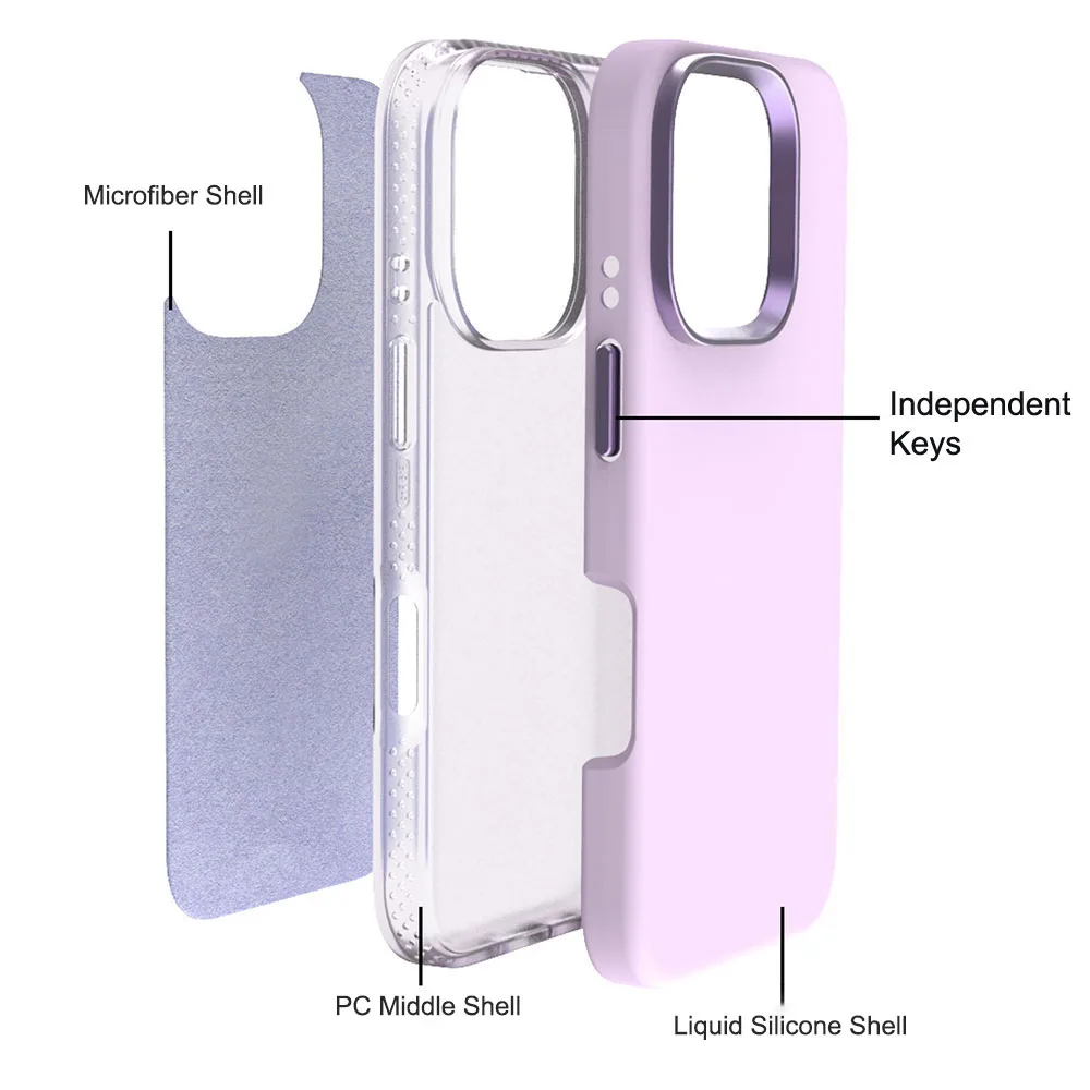 Custom liquid silicone phone case Full Body Slim Soft Microfiber Lining Protective manufacture