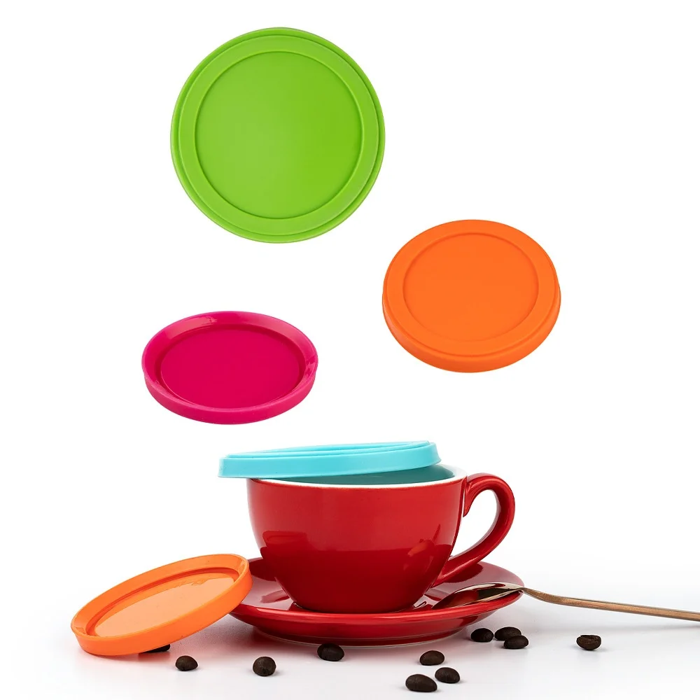 Circular Silicone Cup Lid Leak-Proof and Dustproof Multi-Purpose Fresh-Keeping Seal for Ceramic Tea Cup and Mug Accessories manufacture