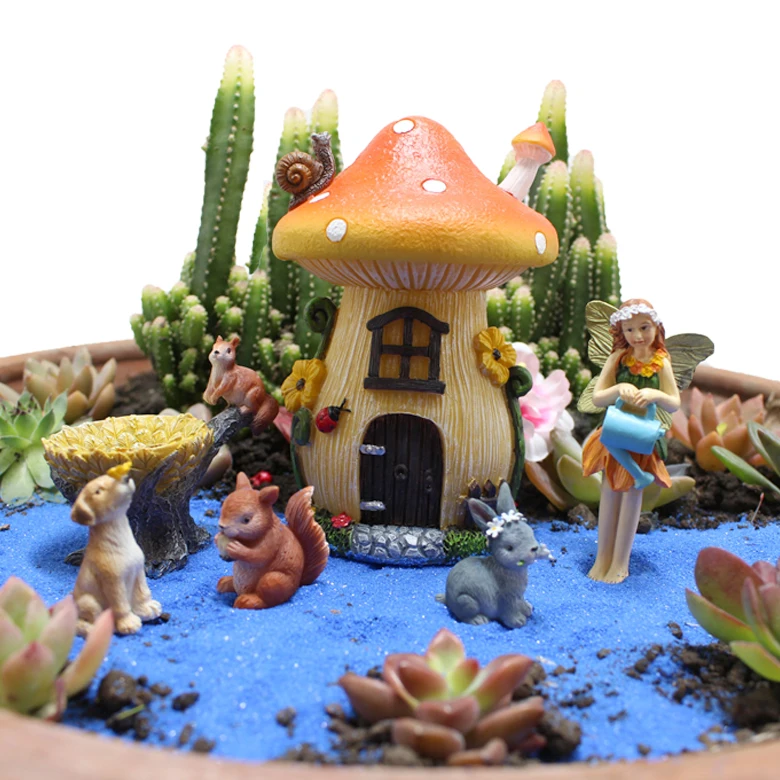 10pcs/lot Mini Mushroom Fairy Garden Miniatures Garden Decoration Foam