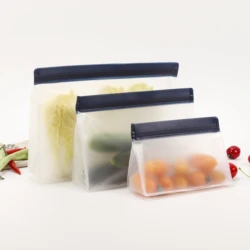 China Food Silicone PEVA Clear Space Home Freezer Leakproof Zipper Zipper Finishing Packing Fresh Keeping Reusable Storage Bags