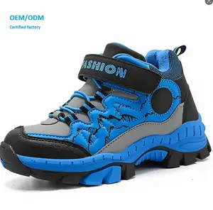 Waterproof Outdoor Hiking Boots for Boys-Recyclable Cushioning Height Increasing Toe Nylon Upper Cotton Lining