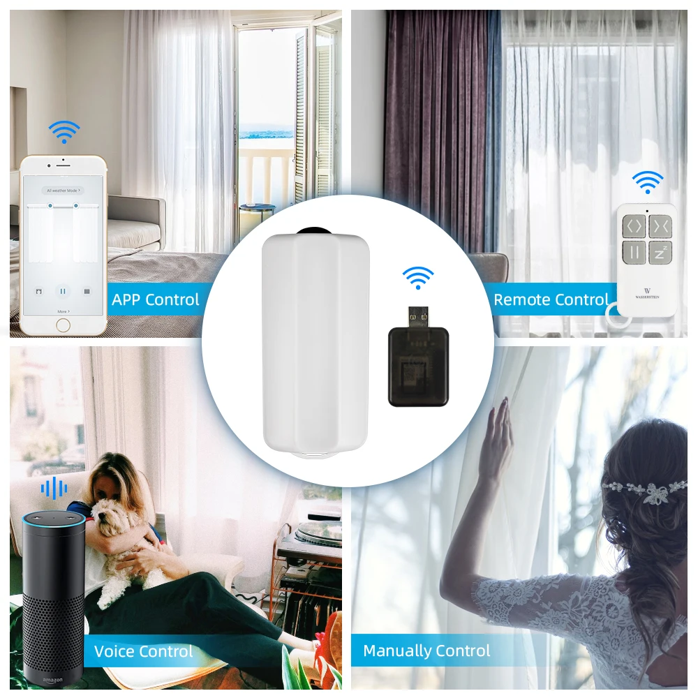 For Roman Rod I Type U Type Curtains Track SmartLife Alexa Google Home Control Zemismart WiFi Tuya Smart Curtain Driver Robot