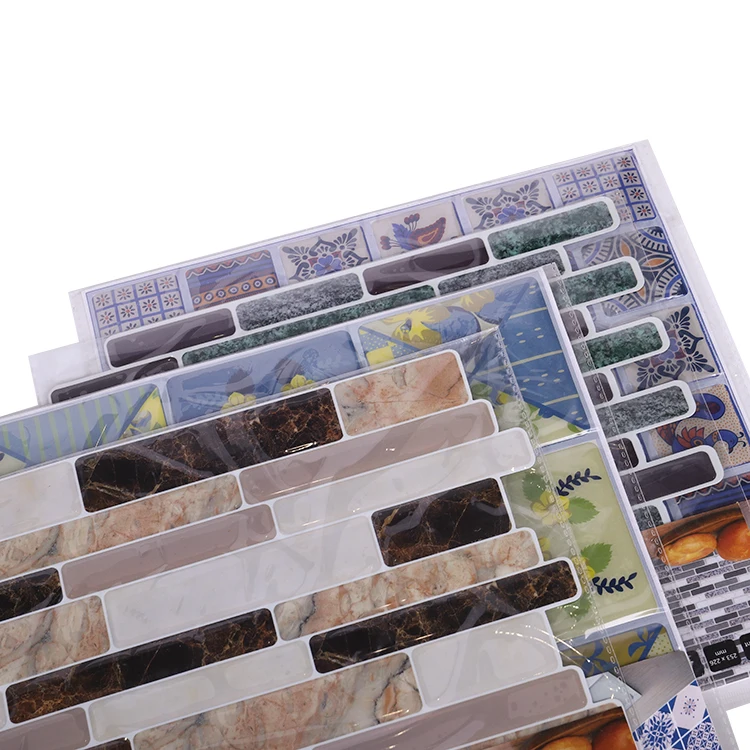 2021 дизайнерские китайские Роскошные ПВХ клейкие 3d наклейки на стену в ванную комнату бумажные для плитки домашние декоративные