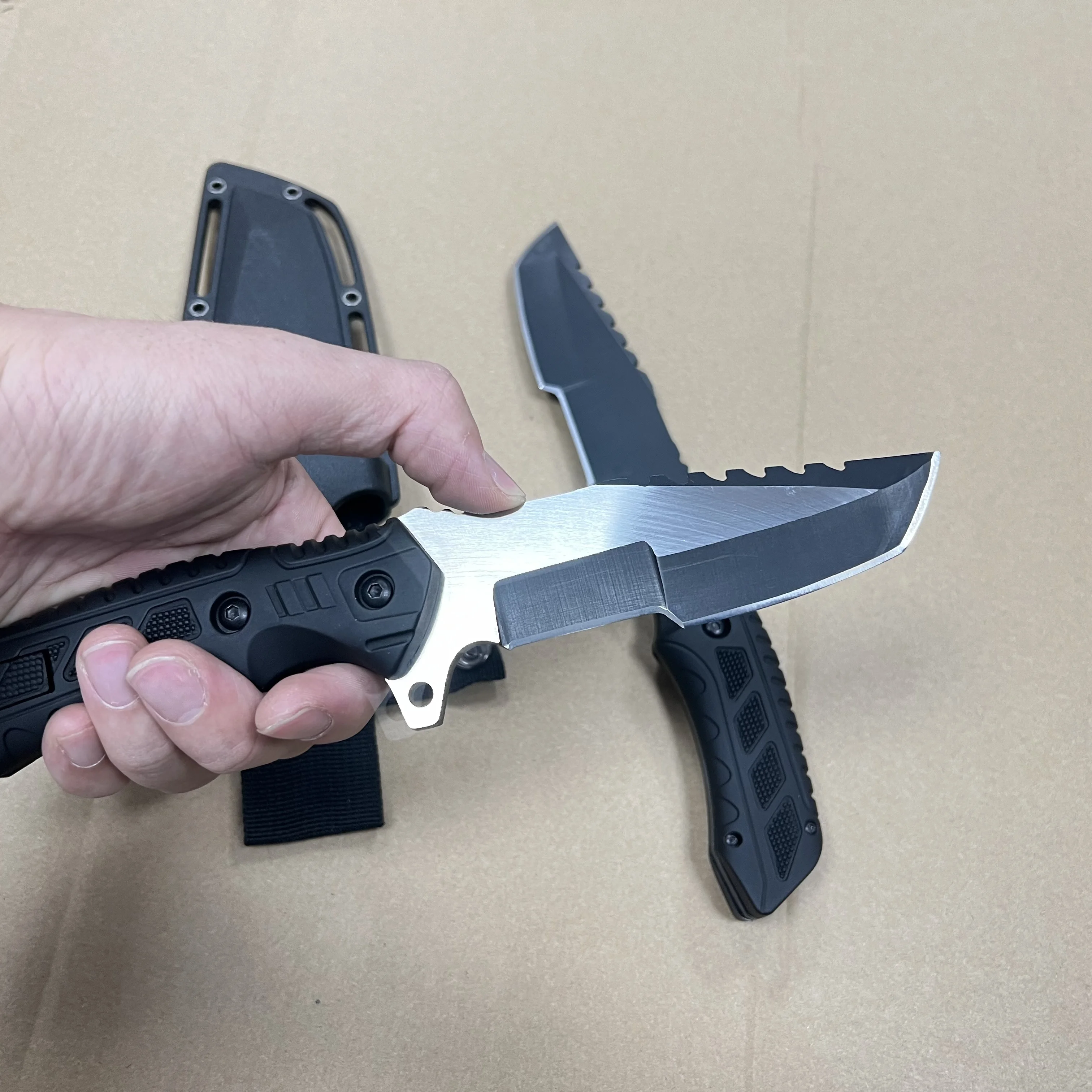 クラシックな屋外固定刃ナイフ、フリントキャンプサバイバル戦術ナイフ