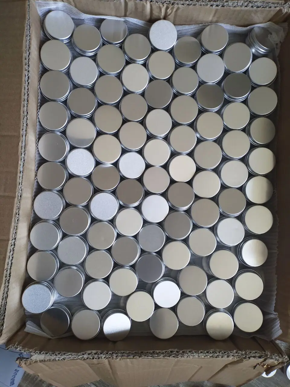 Cosmetic Metal Screw Jar Tin 30ml 60ml 80ml 100ml 150ml Silver Aluminum