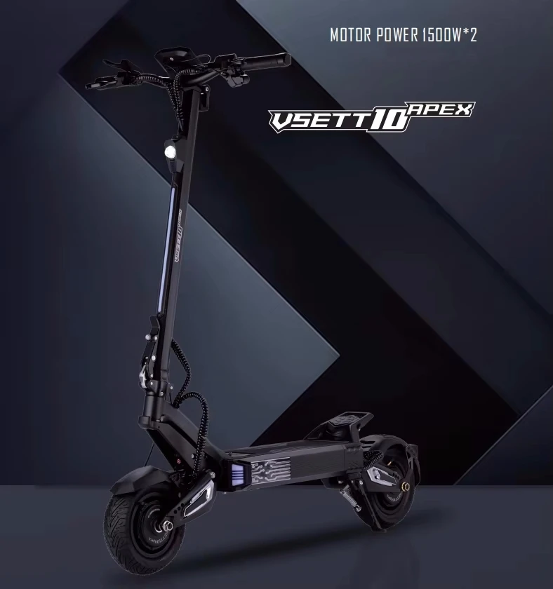 VSETT 10 APEX 60V 25.6Ah Original Electric Scooter 1500W * 2 Double Motors Official Genuine Electric Scooter Removable Battery