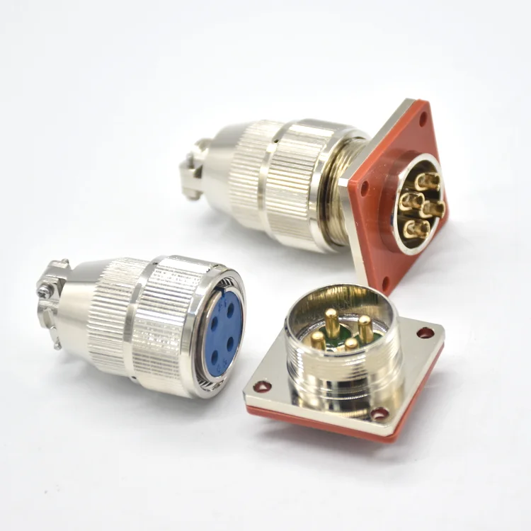 High Temperature Resistant 4-Pin Female Din Connector Glass Sealing Vacuum Hermetic PC Housing by Manufacturer