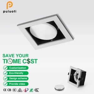 Modern LED Downlight Spotlight New 4000K 9W Indoor Embedded Aluminum Square Ceiling for Home Office Recessed Install Style