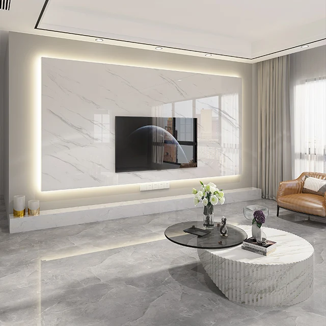 Modern Minimalist Living Room Tv Background Wall Tile Ceramic Stone