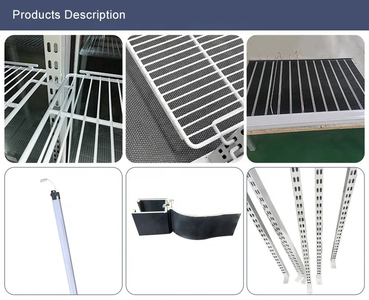 Light Duty Single-Sided Refrigerator Flex Gravity Feed Roller Freezer Shelf Pusher System for Supermarket
