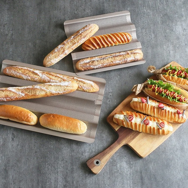Nonstick Baguette Pans No Coating Coming Off Perforated 4 Loaves French Bread Pan Baguettes