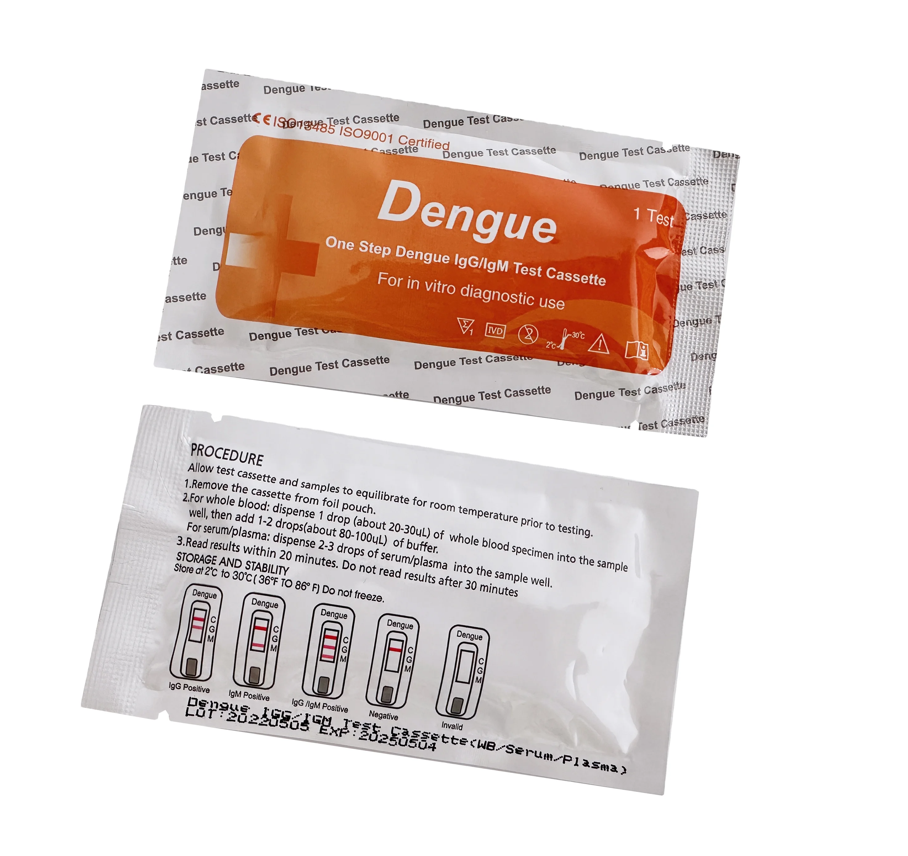 Medical Disposable Infectious disease 3.0 mm WB/Serum/Plasma Dengue NS1/IgG/IgM Combo Cassette