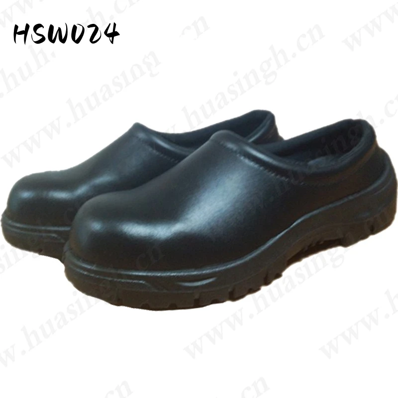 Rwh,restaurant Chef Oil Resistant Black Safety slippers Cleanroom Anti-stain Anti- Fungal Work Safety Shoes HSW024