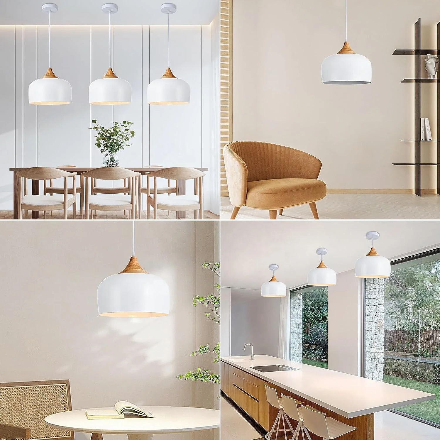 Современные большие белые подвесные светильники деревянный купольный подвесной светильник