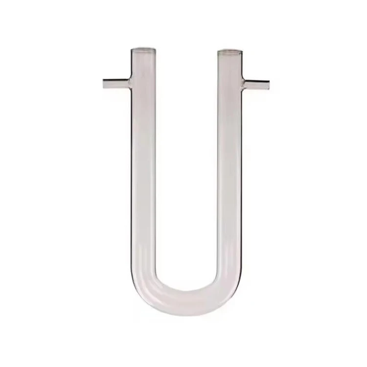 Laboratory Chemistry glassware 15*150mm Drying Glass Tube U-shape with Two Side Tubes