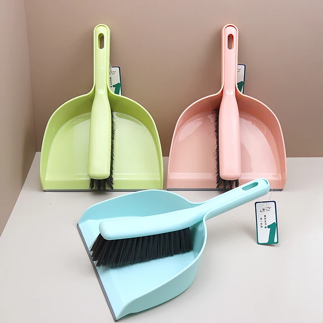 Mini Hand Dustpan and Broom Set Table Sweeper Home Cleaning Small Brush with Non Strip Design Silicone Dustpan