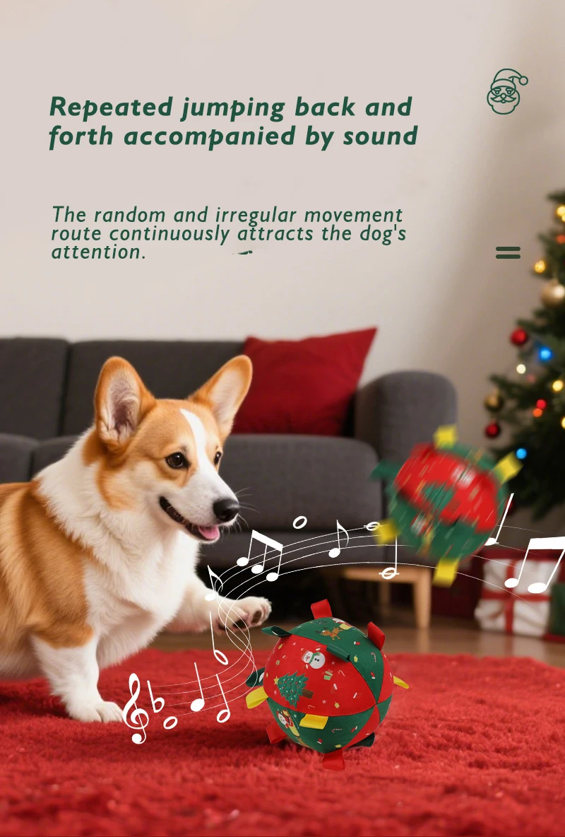 New Christmas Dog Toy Ball Grinding Self Pleasure Reliever Plush Interactive Gnawer Pet Interactive Puzzle Toy supplier