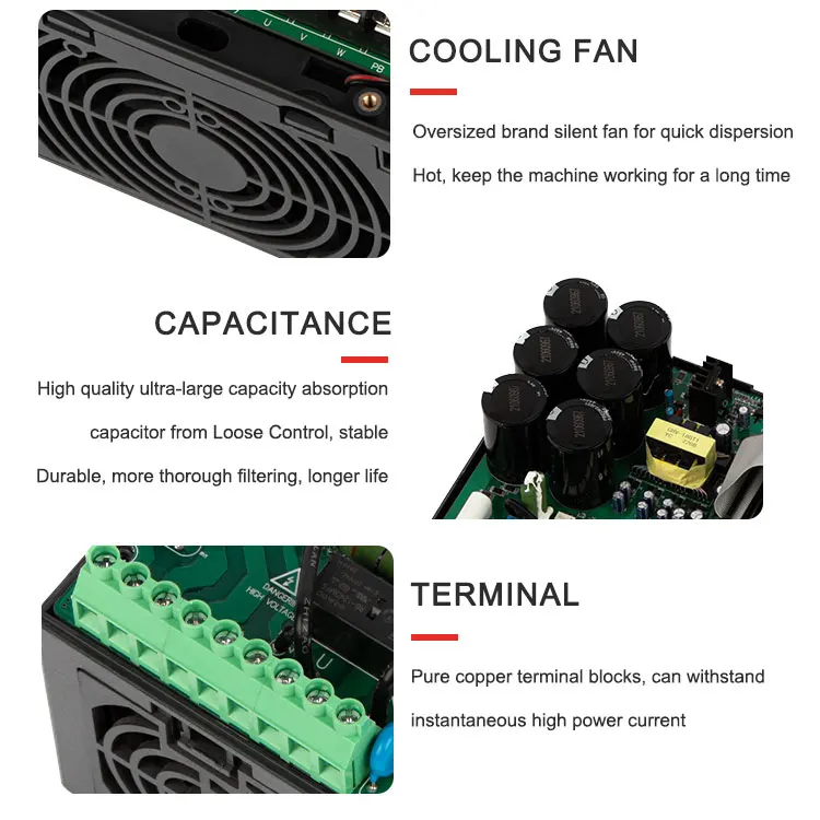 CKMINE Good Price Multifunctional 2.2kW 2kW 220V Single Phase to 380V 3 Phase VFD Mini Size Low Volt Frequency Inverter manufacture