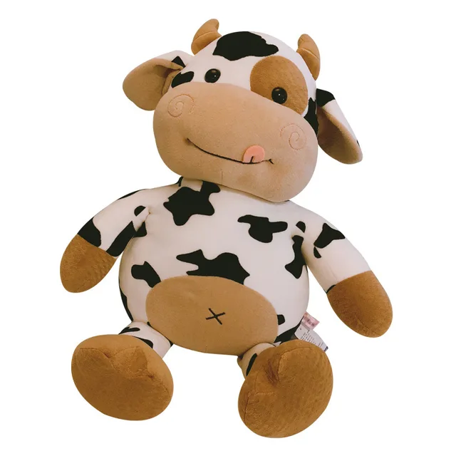 Cute Little Cow Plush Toy Children's Plush Doll Black and White Plush Cow Toy Doll Hobbies Little Cow Plush Doll Birthday Gift