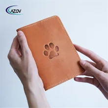 Custom logo Travel Dog Cat Passport Holder Plain Pet Passport Cover Pu Leather