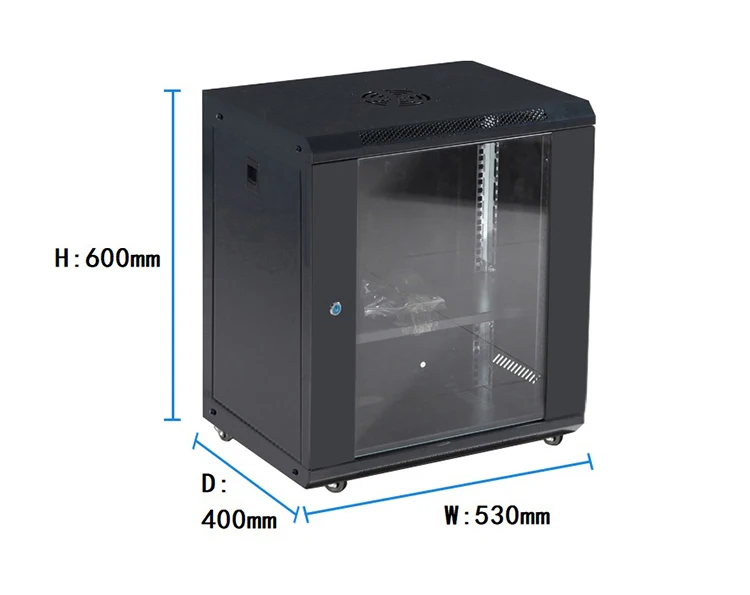 12U Metal Server Rack Network Cabinet Factory Designed 19-Inch Standard ...