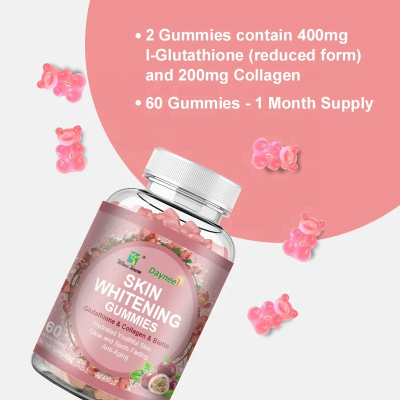 Best Skin Glow L-Glutathione Collagen Gummies Beauty Vitamin Care  Glutathiones Whitening Gummies for Skin Supplements