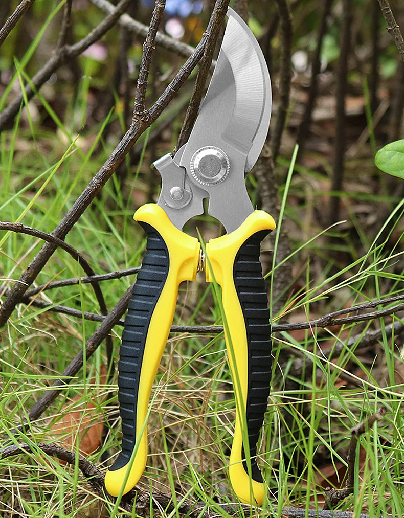 Bypass Pruning Shears Gardening Heavy Duty Stainless Steel Pruning Shears Precision Scissors for Bonsai Plants Vegetable Flower