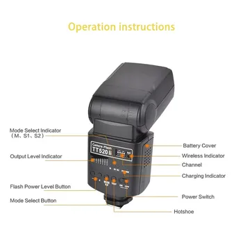 Godox Camera Flash TT520II With Build-in 433MHz Wireless Signal for Canon Nikon Pentax Sony Fuji Olympus DSLR Cameras detail image