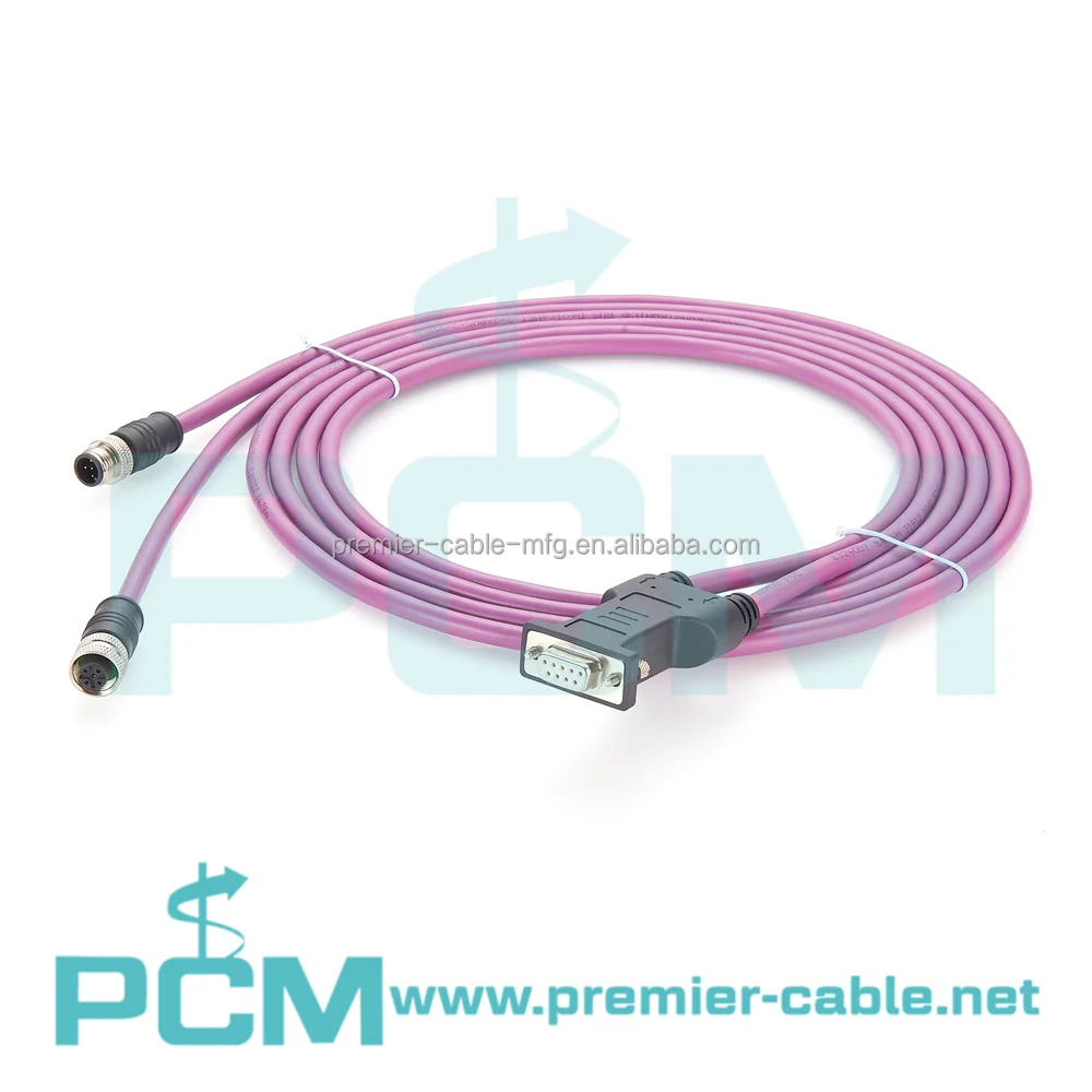 CANopen PLC Controller M12 to DB9 Bus Connector Cable supplier