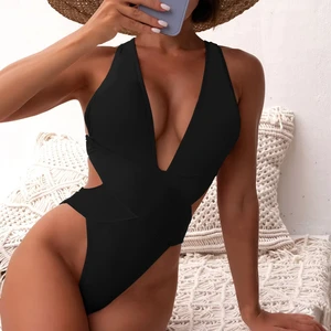 Deep v Neck extreme Sexy High Cut One Piece Swimsuit Back High Cut Monokini One Piece Swimsuit
