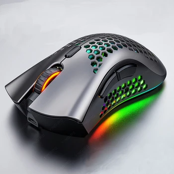 GAZ-M04 Wireless Mouse Hollow-out Gaming Mouse Rechargeable RGB Backlit Light Optical Computer Mouse For Laptop PC