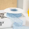3.8cm textured crinkled chiffon blue 1 yard (100 yards/roll)