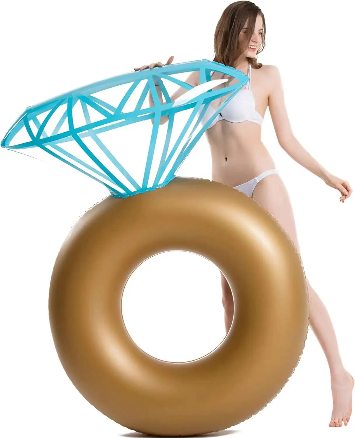 Custom Diamond Ring Pool Float Engagement Swim Ring Bachelorette