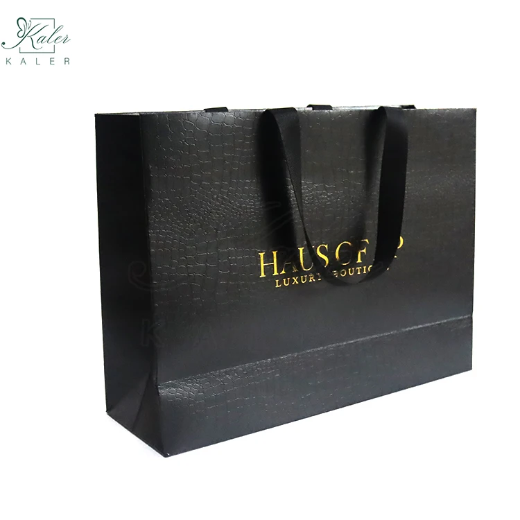 100pcs Custom Logo Boutique Paper Bags Shopping Bags With 