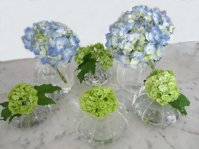 OEM Hand Blown Modern Small Clear Borosilicate Glass Sea Urchin Bud Vases for Home Office Wedding Floral Decoration