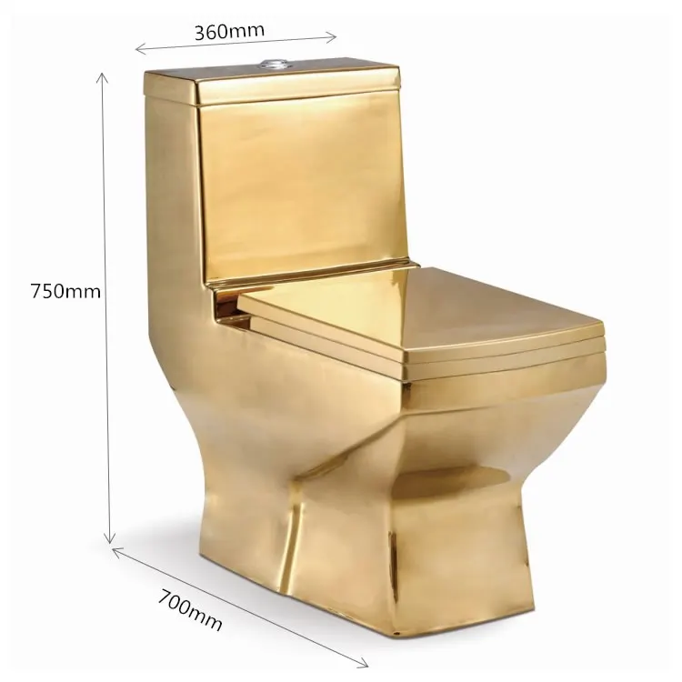 Western Style Bathroom Gold Toilet Set Chaozhou High Quality