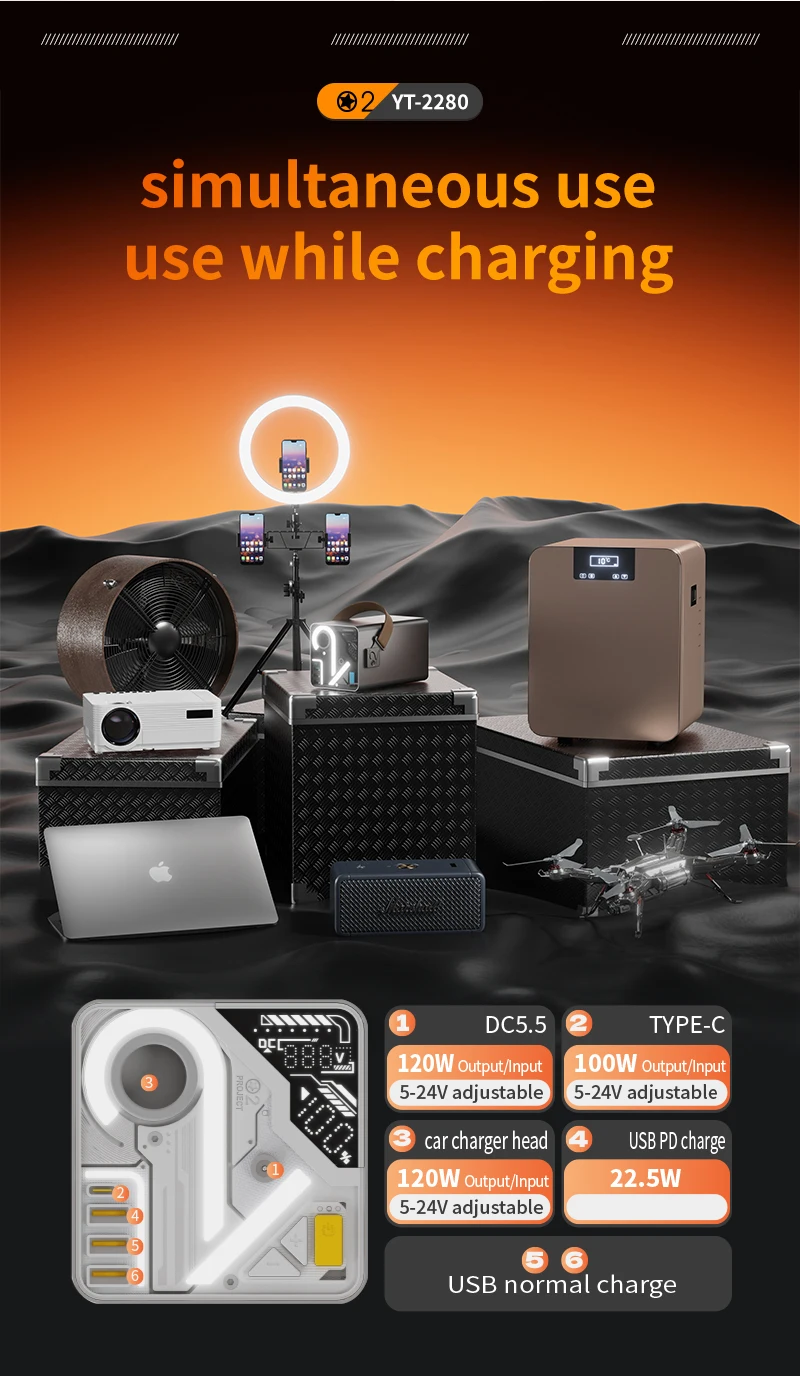 Hot Sale 80000mah Large Capacity Laptop Power Banks 22.5w 100w/120w Super Fast Charge Outdoor